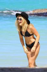 TALLIA STORM in Black Bikini at a Beach in Barbados 12/26/2016