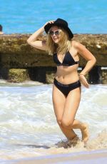 TALLIA STORM in Black Bikini at a Beach in Barbados 12/26/2016