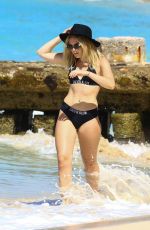 TALLIA STORM in Black Bikini at a Beach in Barbados 12/26/2016