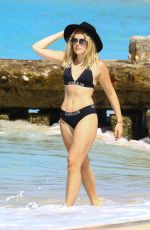 TALLIA STORM in Black Bikini at a Beach in Barbados 12/26/2016
