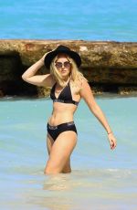 TALLIA STORM in Black Bikini at a Beach in Barbados 12/26/2016