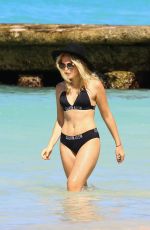 TALLIA STORM in Black Bikini at a Beach in Barbados 12/26/2016