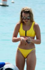 TALLIA STORM in Yellow Bikini at a Boat in Barbados 12/26/2016