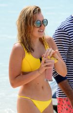 TALLIA STORM in Yellow Bikini at a Boat in Barbados 12/26/2016