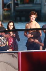 VIOLETTA KOMYSHAN and Ansel Elgort on a Boat Ride in Miami 12/29/2016