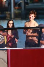 VIOLETTA KOMYSHAN and Ansel Elgort on a Boat Ride in Miami 12/29/2016