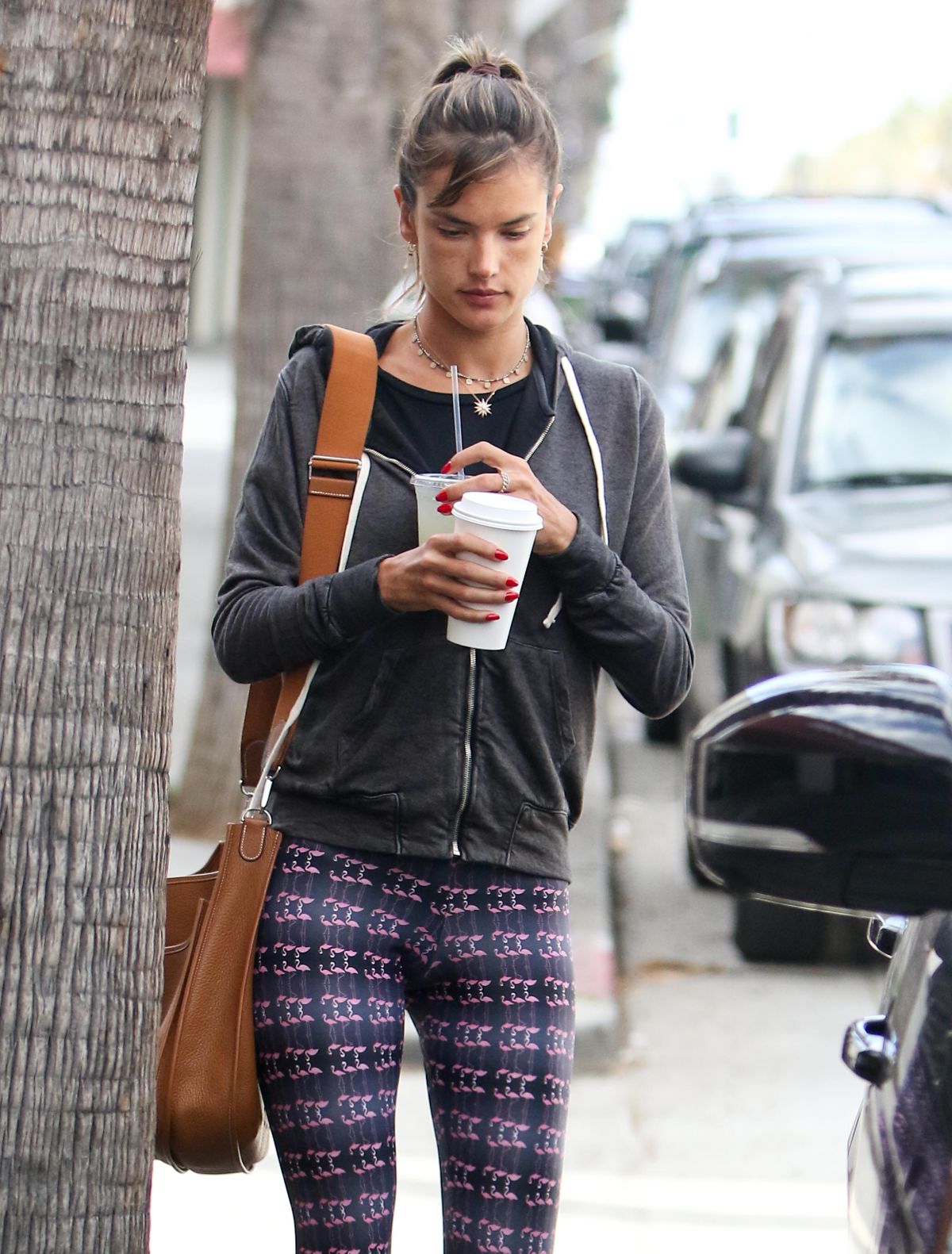ALESSANDRA AMBROSIO in Tights Out in Los Angeles 01/16/2017 – HawtCelebs