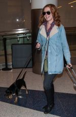 ALICIA WITT with Her Dog at LAX Airport in Los Angeles 01/15/2017