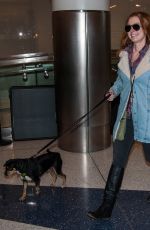 ALICIA WITT with Her Dog at LAX Airport in Los Angeles 01/15/2017