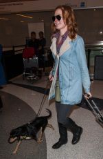 ALICIA WITT with Her Dog at LAX Airport in Los Angeles 01/15/2017