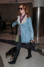 ALICIA WITT with Her Dog at LAX Airport in Los Angeles 01/15/2017