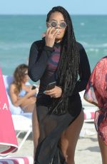 ANGELA SIMMONS at a Beach in Miami 01/12/2017