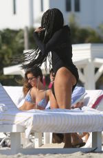 ANGELA SIMMONS at a Beach in Miami 01/12/2017