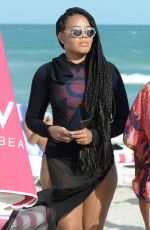 ANGELA SIMMONS at a Beach in Miami 01/12/2017