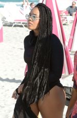 ANGELA SIMMONS at a Beach in Miami 01/12/2017