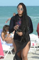 ANGELA SIMMONS at a Beach in Miami 01/12/2017