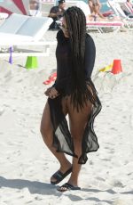ANGELA SIMMONS at a Beach in Miami 01/12/2017
