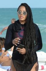 ANGELA SIMMONS at a Beach in Miami 01/12/2017