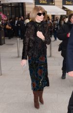 ANNA WINTOUR Arrives at Schiapparelli Fashion Show in Paris 01/23/2017