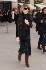 ANNA WINTOUR Arrives at Schiapparelli Fashion Show in Paris 01/23/2017