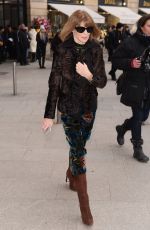 ANNA WINTOUR Arrives at Schiapparelli Fashion Show in Paris 01/23/2017