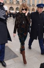 ANNA WINTOUR Arrives at Schiapparelli Fashion Show in Paris 01/23/2017