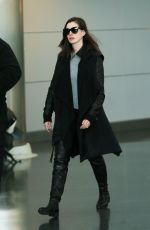 ANNE HATHAWAY at JFK Airport in New York 01/06/2017