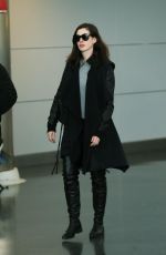 ANNE HATHAWAY at JFK Airport in New York 01/06/2017