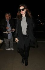 ANNE HATHAWAY at Los Angeles International Airport 01/06/2017