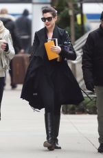 ANNE HATHAWAY Out and About in New York 01/27/2017