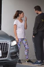 ASHLEY GREENE with Her Trainer at a Gym in Los Angeles 01/04/2017