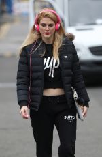 ASHLEY JAMES Arrives at Hoxton Radio in London 01/04/2017