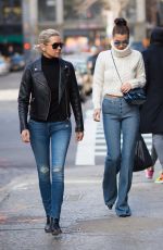 BELLA and GIGI HADID Out with Their Mother in New York 01/29/2017
