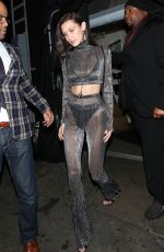 BELLA HADID at Nice Guy in West Hollywood 12/31/2016