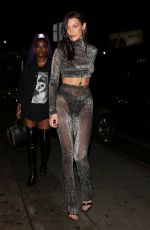 BELLA HADID at Nice Guy in West Hollywood 12/31/2016