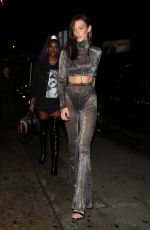 BELLA HADID at Nice Guy in West Hollywood 12/31/2016