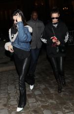 BELLA HADID Night Out in Paris 01/24/2017