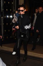BELLA HADID Night Out in Paris 01/24/2017