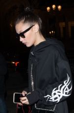 BELLA HADID Night Out in Paris 01/24/2017