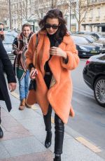 BELLA HADID Out and About in Paris 01/27/2017