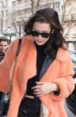 BELLA HADID Out and About in Paris 01/27/2017