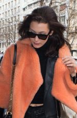 BELLA HADID Out and About in Paris 01/27/2017