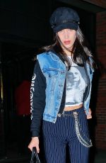 BELLA HADID Out for Dinner in New York 01/13/2017