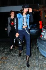 BELLA HADID Out for Dinner in New York 01/13/2017