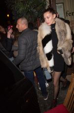 BELLA HADID Out for Dinner in Paris 01/21/2017