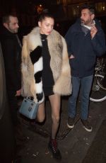 BELLA HADID Out for Dinner in Paris 01/21/2017