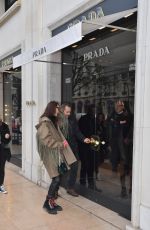 BELLA HADID Out for Shopping in Paris 01/23/2017