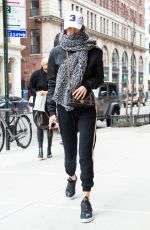 BELLA HADID Out in New York 01/28/2017