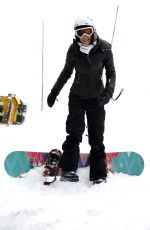 BETHENNY FRANKEL Snowboarding on Her Holiday in Aspen 12/25/2016