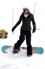 BETHENNY FRANKEL Snowboarding on Her Holiday in Aspen 12/25/2016